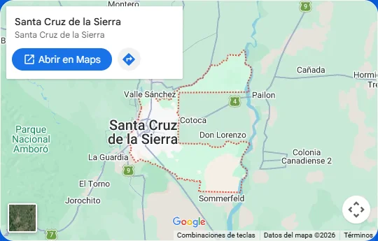 Mapa de Santa Cruz de la Sierra, vista previa de Google Maps